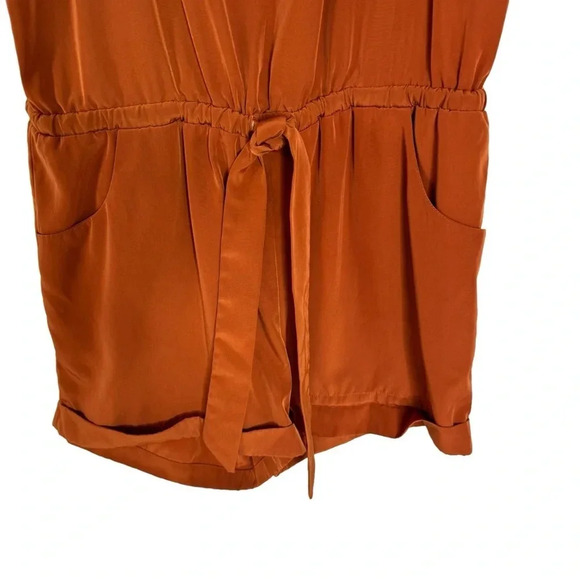 J. CREW Drapey Burnt Orange Sleeveless Romper Size XS - Picture 4 of 6